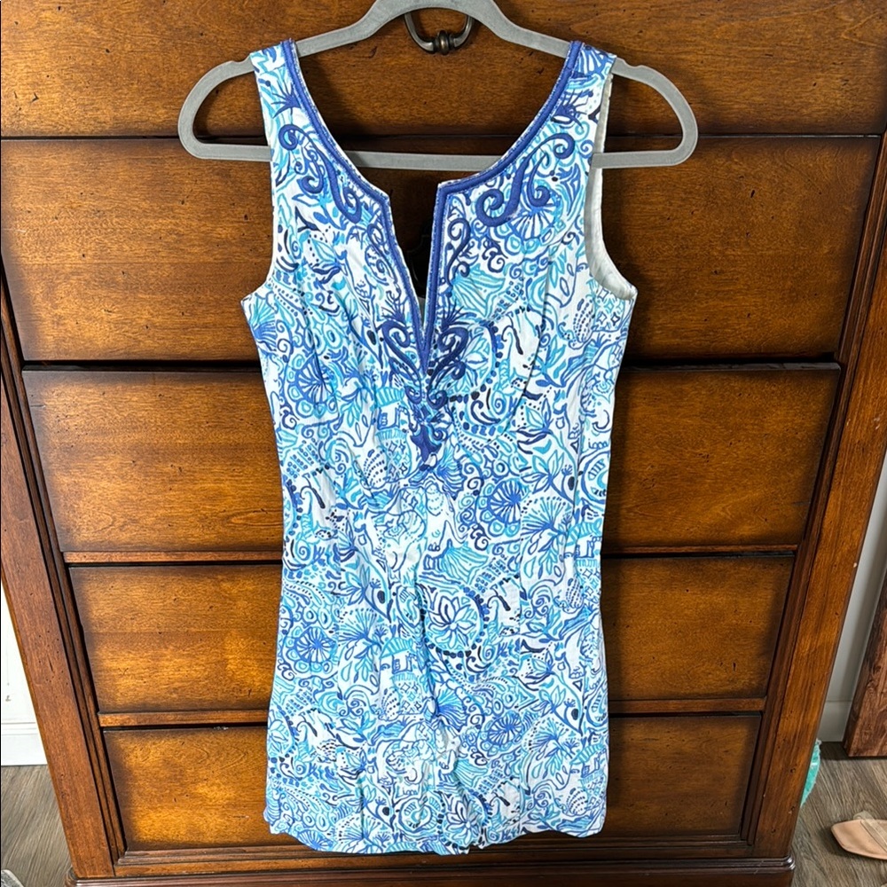 Lilly Pulitzer blue floral mini dress